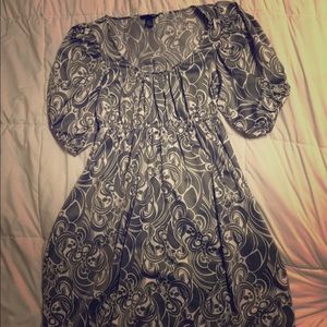 Empire-Waist Dress with Puff Sleeves